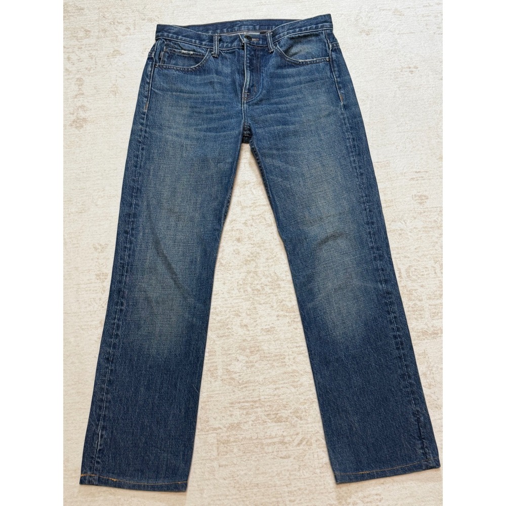 Helmut Lang Boyfriend Jeans Blue Medium Wash Straight Leg Cotton 26 SW-DN0337
